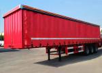 1310mm Wheel Base Steel Side Curtain Semi Trailer For 3 Axle Truck Transporting