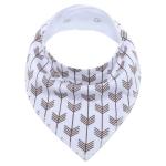 Unisex Baby Plain White Organic Cotton Bandana Bibs For Teething