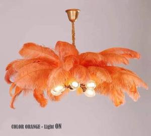 Quality G9 Light Source Hanging OEM Ostrich Feather Ceiling Pendant wholesale