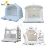 Water Slide Bounce House Inflatable Customized All White Moonwalk Bounce House