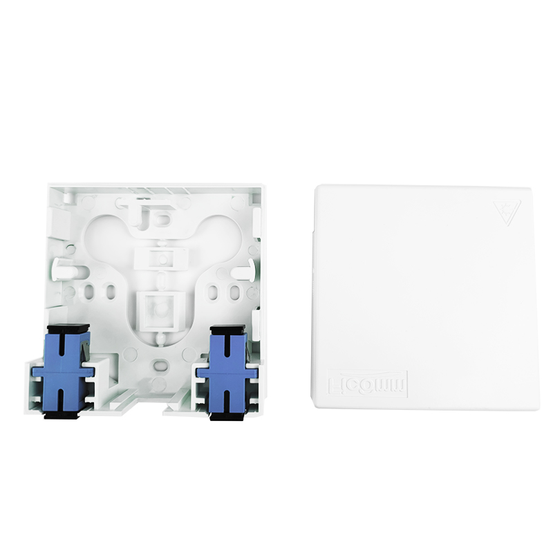 Gray 2 Cores UPC Plastic Fiber Optic Faceplate Socket Panel for Indoor FTTH Network