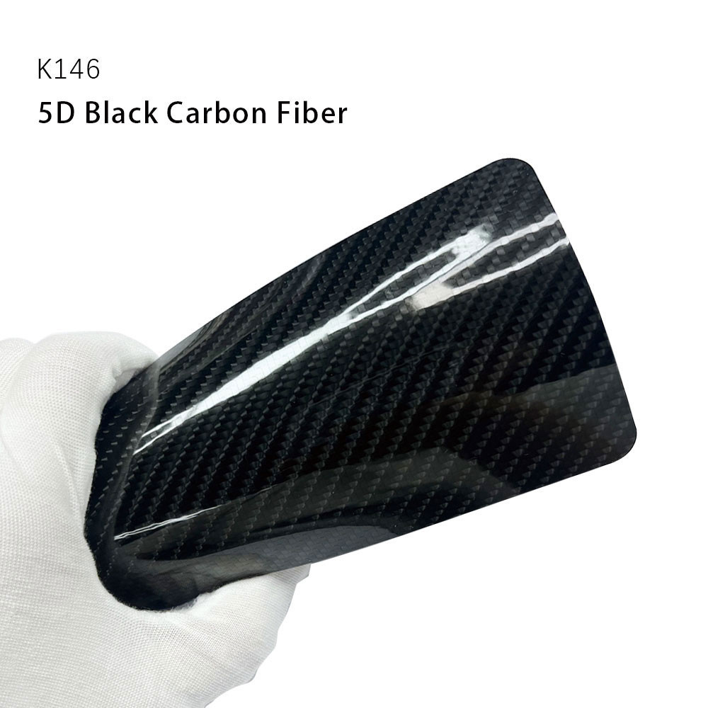 K146 5D Black TPU Color Car Carbon Fiber Paint Protection Film Forged Vinyl Wrap