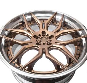 Quality factory direct custom 22 to 24 inch aluminum gold bronze brushed car forged wheels wholesale