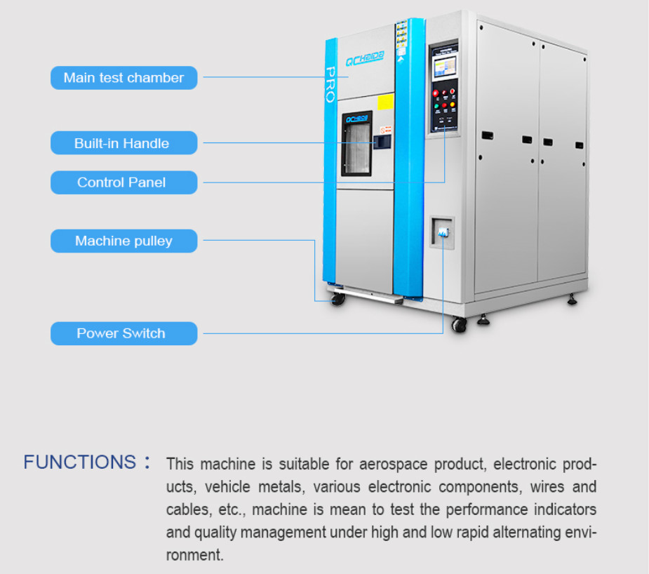 Multi Function Control Environmental Test Chambers Temperature Shock Test For Metal / Plastic