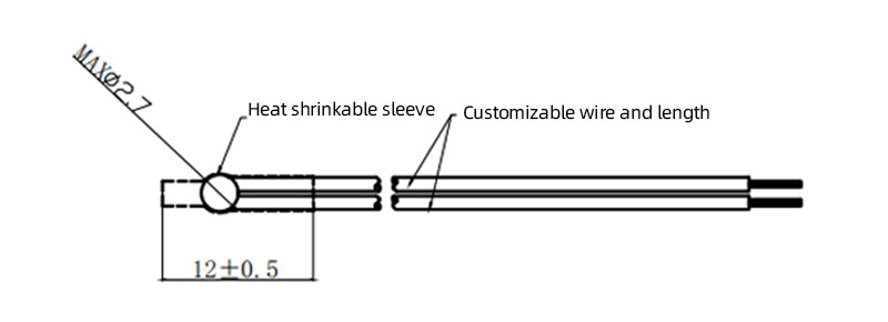 ODM PTC Thermistor Motor Protection Thermal Cutoff Switch PTFE Triple Wire Temperature Sensor