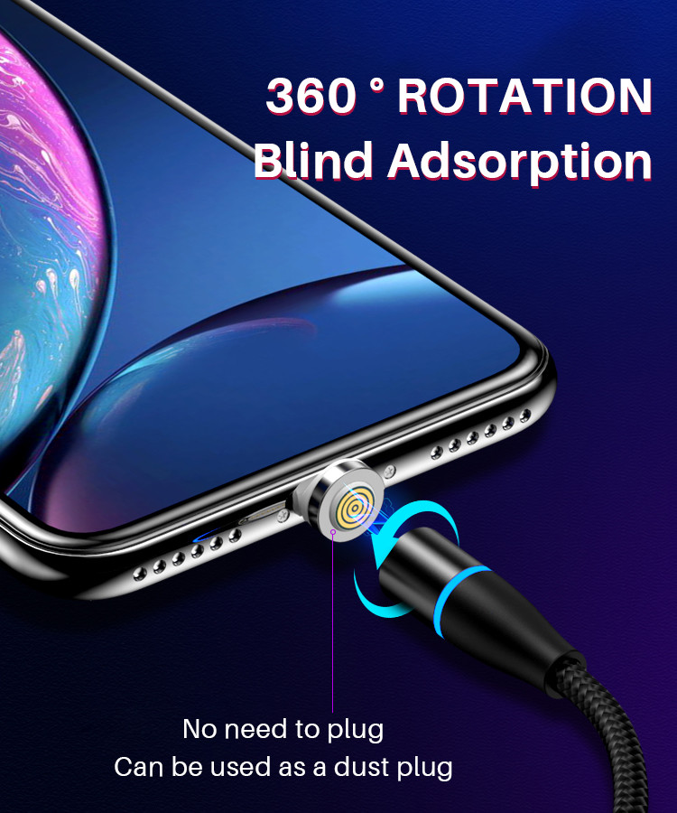 3 In 1 OD 3.5mm Magnetic Micro USB Cable For Data Transmission