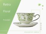 Floral Cups Porcelain Tea Cups And Saucers Set 200ml Capacity For English