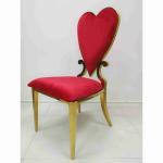 Poker Red Heart Wedding Banquet Chair Leather Velvet Cushion Dining Room