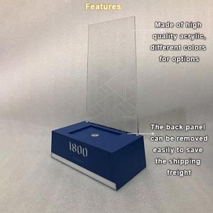 Quality Single Alcohol Beverage Wine Bottle LED Acrylic Display Stand Bottle Glorifier wholesale