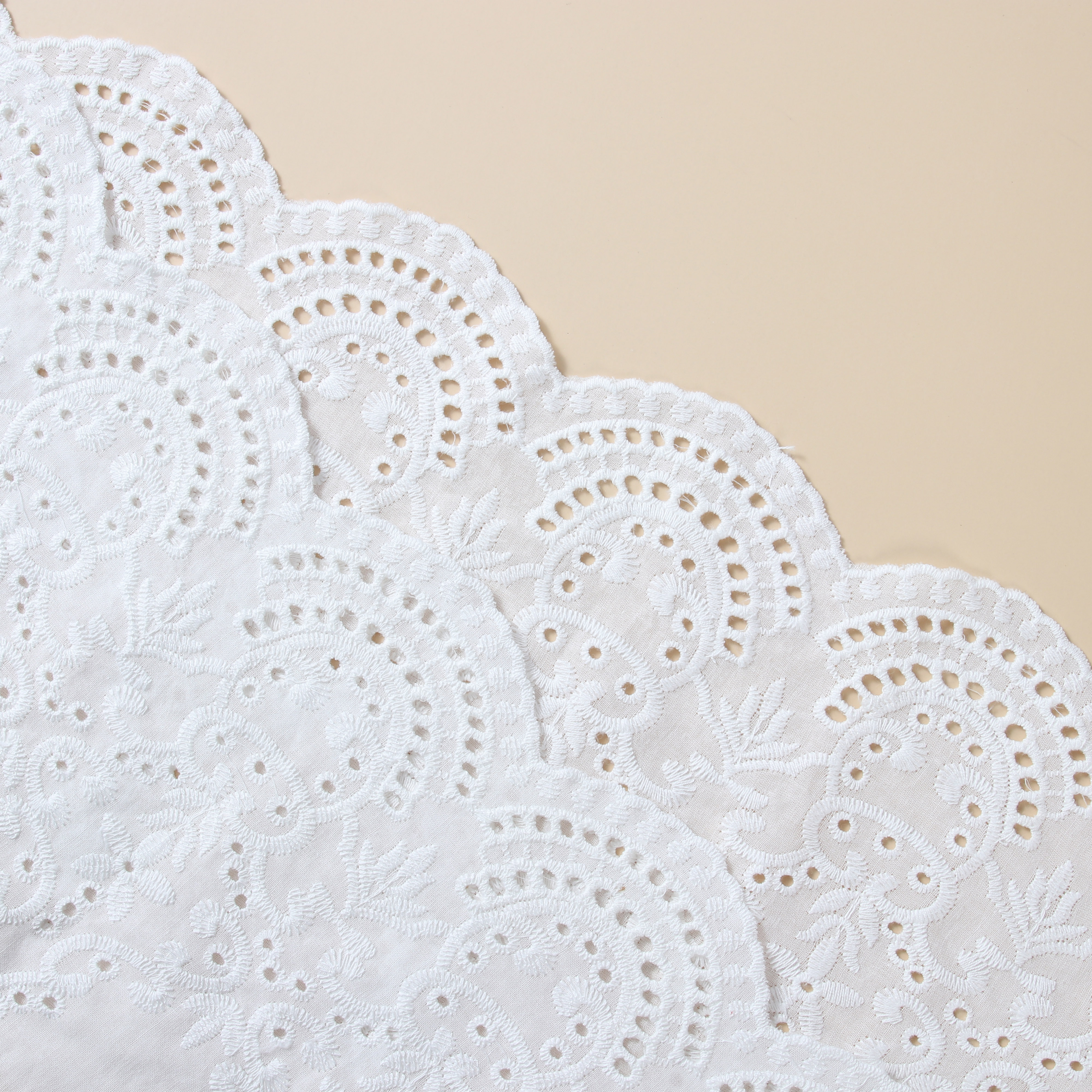Polyester Embroidery Lace Fabric White Embroidery Lace Trim For Dress