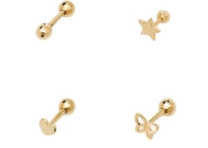Quality Screw Back 9K Gold Earrings for Cartilage for Engagement Wedding wholesale