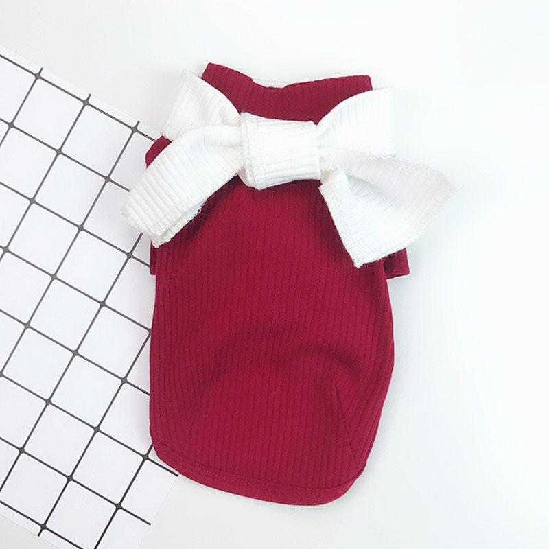Cute Bowtie Shirt Pet Clothes Dog Fashion Apparel