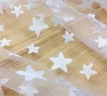 Pentagram Qmilch embroidered Lace Fabric , star lace fabric,Cotton Lace,