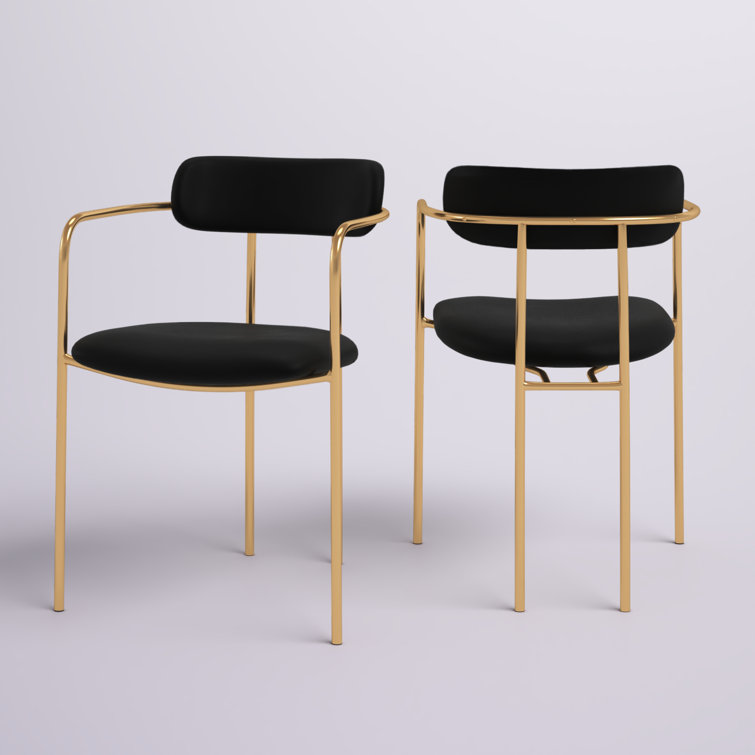 Contemporary Round Dinette Sets Velvet Upholstered Arm chair For Home