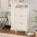 Tri-amine flip shoe cabinet with shoe rack