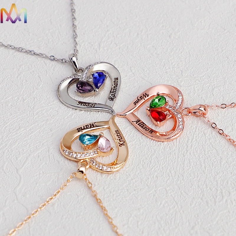 Forever Together 22x33MM Heart Pendant Womens Engraved Necklace