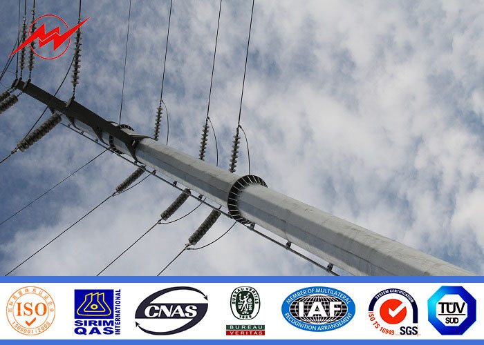 ASTM A36 5mm Steel Power Pole , Electric Light Pole Hot Dip Galvanization