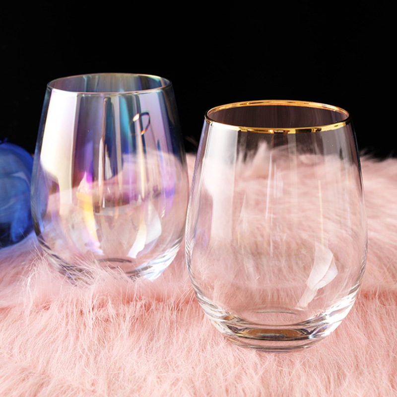 Best Selling Handleless Clear Lead Free Crystal Wine Glass With Pineapple Decoration