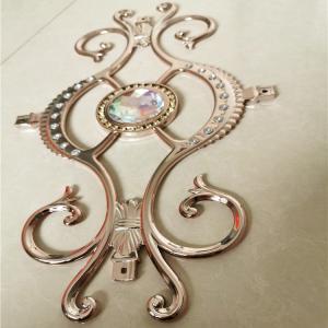 Quality 3d Rose Gold Georgian Bar Flowers With Diamond Sliding Door Windows Accessories wholesale