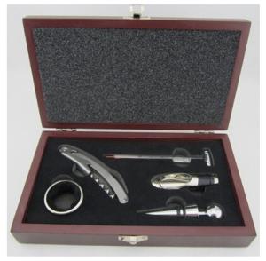 Quality New Arrival 5pcs set Promotional gift wood stainless steel wood bottle opener corkscrew wholesale