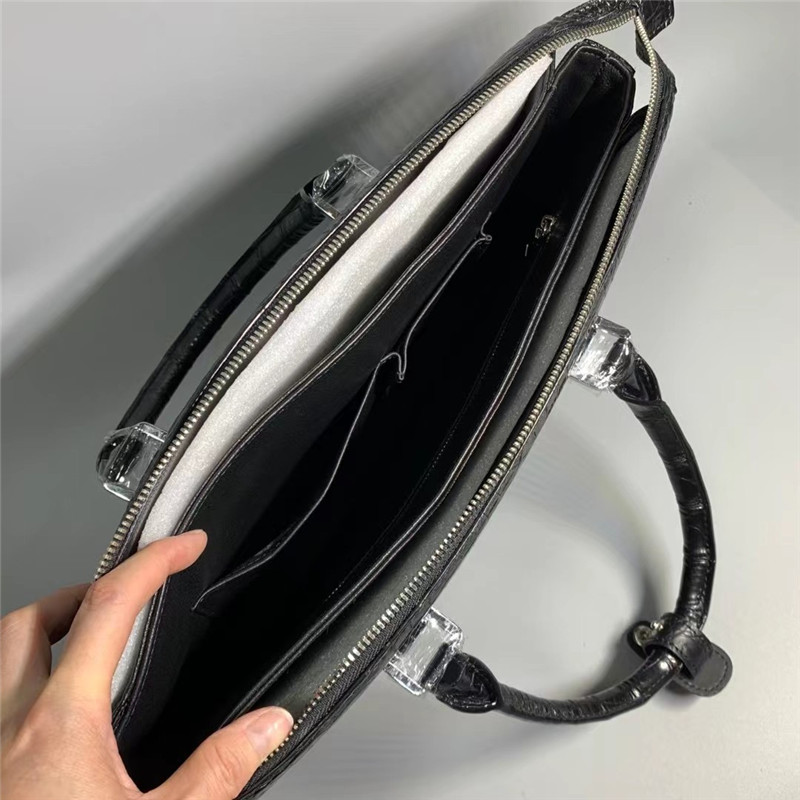 Authentic Crocodile Belly Skin Businessmen Briefcase Working Handbag Genuine Alligator Leather Male Large Portfolio Bag