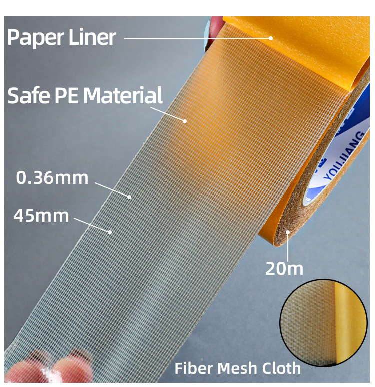 50m Cloth Duct Tape Double Sided Cloth Carpet Seam Tape With Hot Melt Adhesive Edge