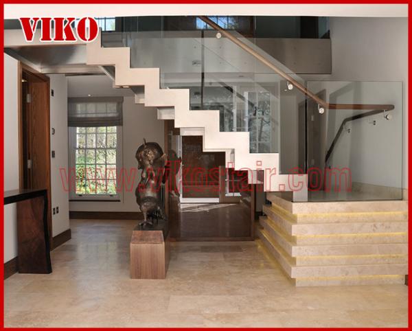 Double Steel Plate Staircase VK31S Stainless Steel, Power Coated,，Wooden ，Beech