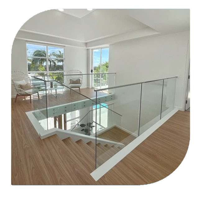 Modern Design Mirror Polishing Handrail Glass Balustrade With Rust Resistance