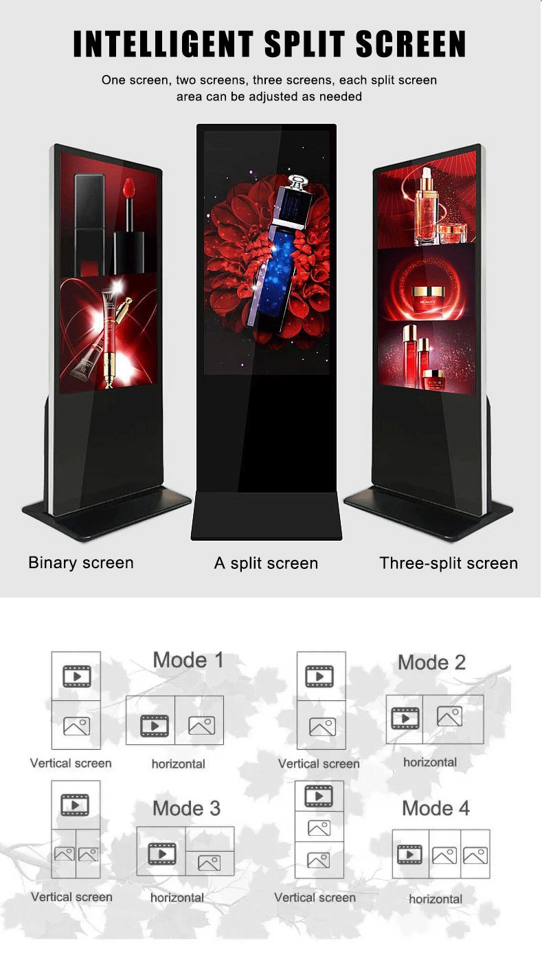 Indoor Floor Standing Digital Display Android Exhibition Outdoor Waterproof