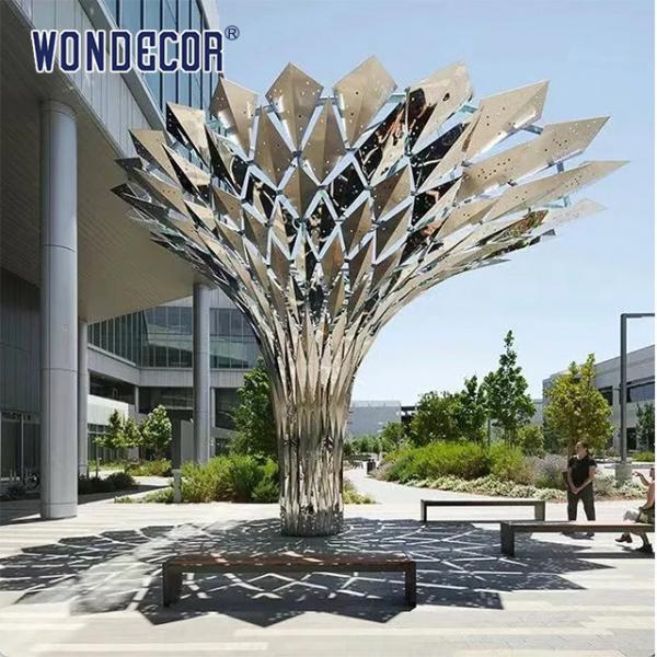 Large 3D Outdoor Stainless Steel Sculpture Garden Decoration Abstract Geometric