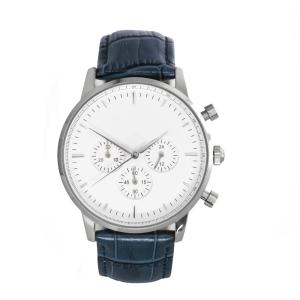 Quality Blue Crocodile Band Stainless Steel Chronograph Watch With Butterfly Buckle wholesale