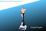 crystal award/top star award/star tower trophy/crystal top star award/glass star