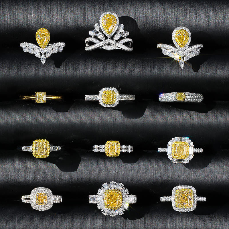 Lab Grown Diamond Rings Certified Yellow Pear Diamond Anniversary Ring 1ct VS2 ~ VVS1