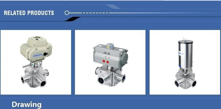 Manual 3 way Non-retention full port ball valve with plastic handle