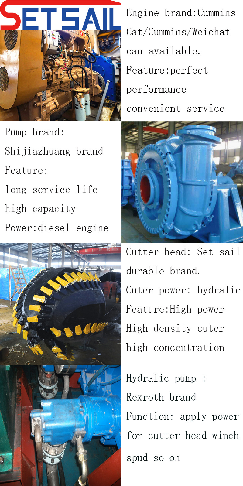 Marine Cummins Diesel Engine 18 Inch Cutter Suction Dredger