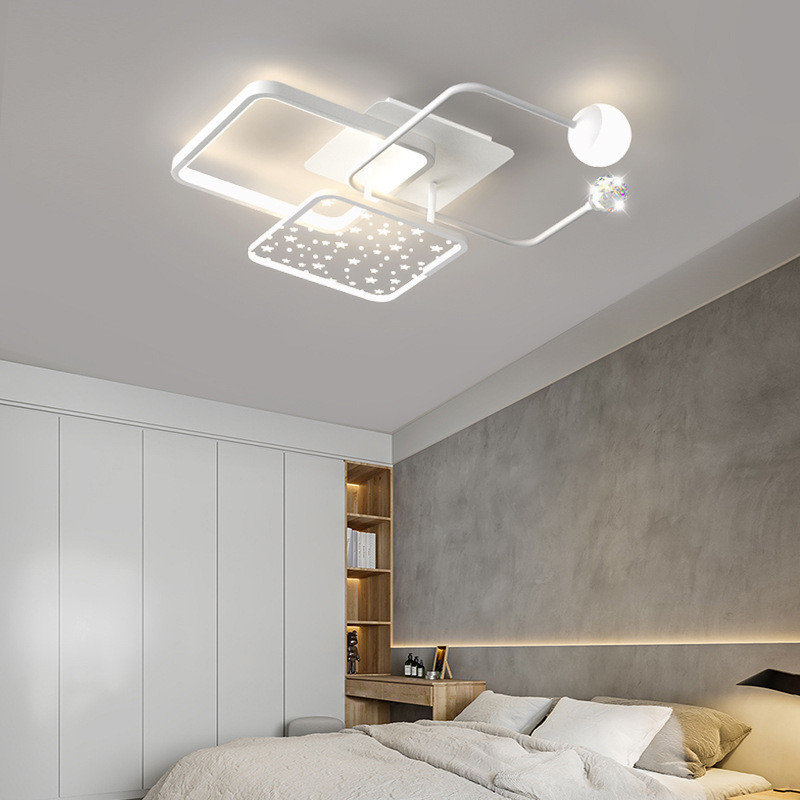 Modern Minimalist White Square Ceiling Light Atmosphere Household Bedroom Star Ceiling Lights(WH-MA-289)