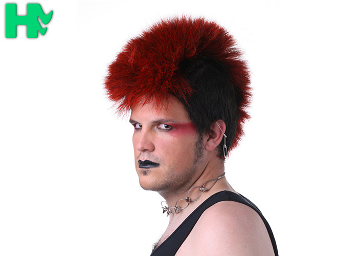 Eco - Friendly Synthetic Fiber Cosplay Short Wigs , Custom Color Sports Fan Wigs