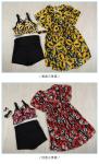 style bikini three-piece swimsuit female blouse sunscreen gather Korean version