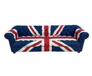 Quality Defaico Union Jack Chesterfield Denim Fabric Sofa Couch wholesale