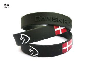 Quality 3D Embossed Embossed Silicone Bracelets , Engraved Rubber Bracelets Wristband wholesale