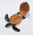 Metal turtle jewelry box bedside turtle enamel metal jewelry box
