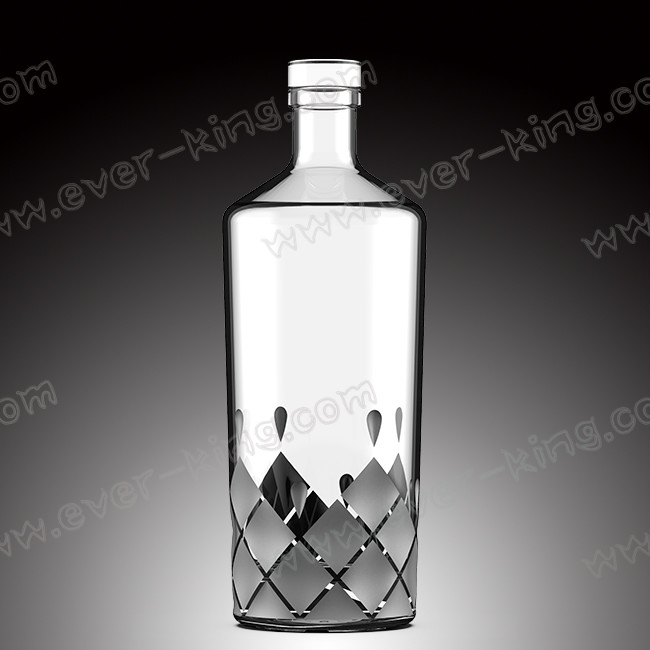 750ml Clear Empty Crystal Glass Bottle For Spirits Liquor