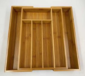 Quality Expandable Bamboo Kitchen Drawer Organizer 7 Compartments Eco - Friendly wholesale