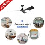 Energy Saving Smart Remote Ceiling Fan Black ABS Blades with 5 Speed and Time