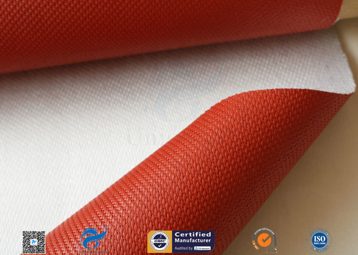 0.5mm Red Silicone Coated Fiberglass Fabric Cloth For Thermal Insulation