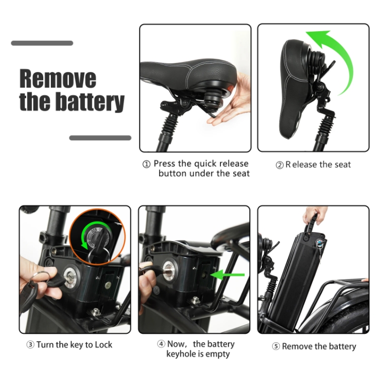 18Ah Lithium Battery Electric Hybrid Bike 750W 20 Inch Fat Tire Mountain Ebike For Adult