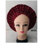 2023 Fashion gold Aotogele african gele headtie for wedding already to wear