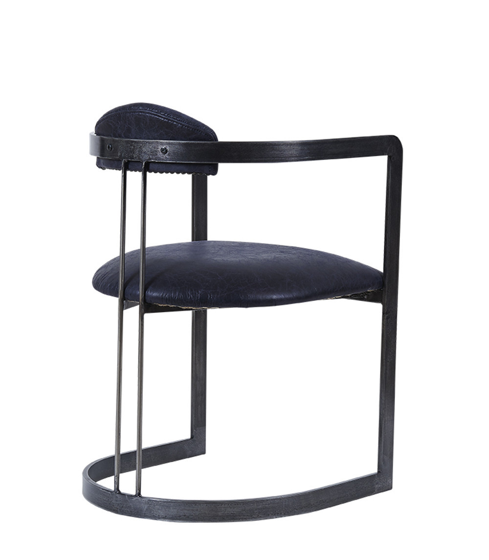 Single Genuine Leather Dining Room Chairs Metal Frame Home / Hotel Furniture
