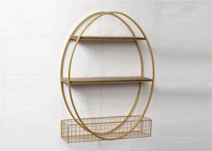 Quality Gold Metal Framed Metal And Wood Display Shelves wholesale