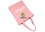 Thick Portable Reusable Cotton Tote Bags , Korean Style Pink Canvas Tote Bags